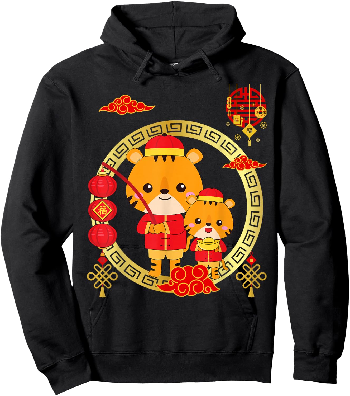Year of the Tiger Chinese New Year 2026 Kids Toddlers Family Hoodie - Hoodie | Black