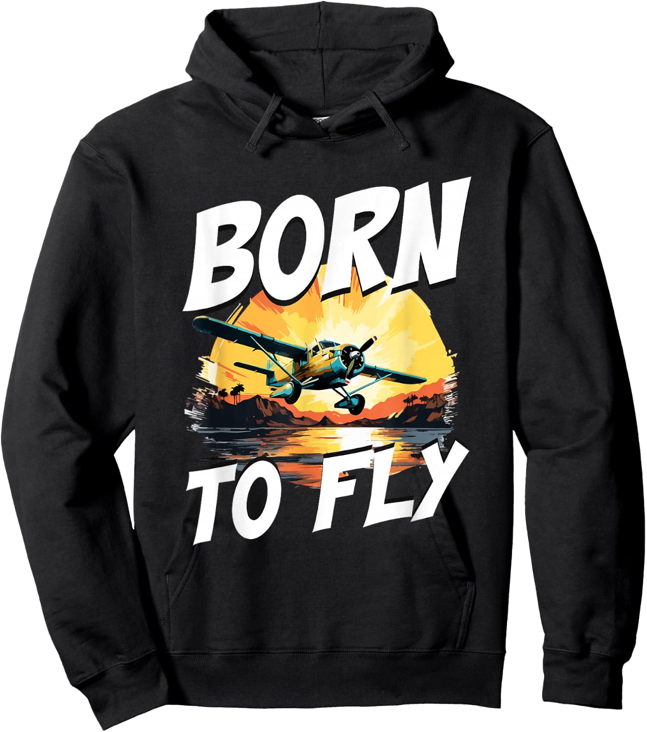 Airplane Aircraft Pilot - Born To Fly Hoodie - Hoodie | Black