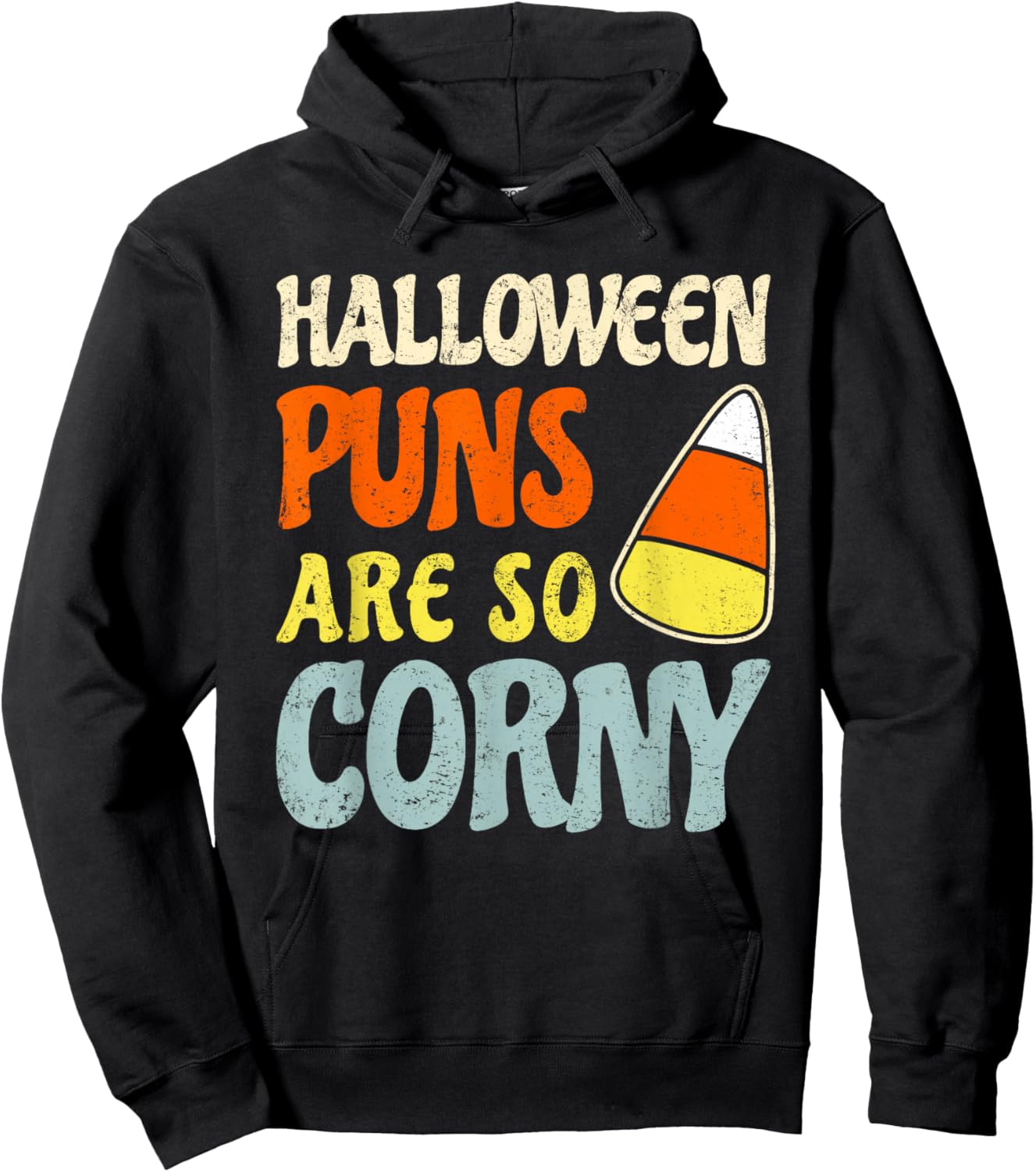 Halloween Puns Are So Corny Lazy Candy Corn Costume Hoodie - Hoodie | Black