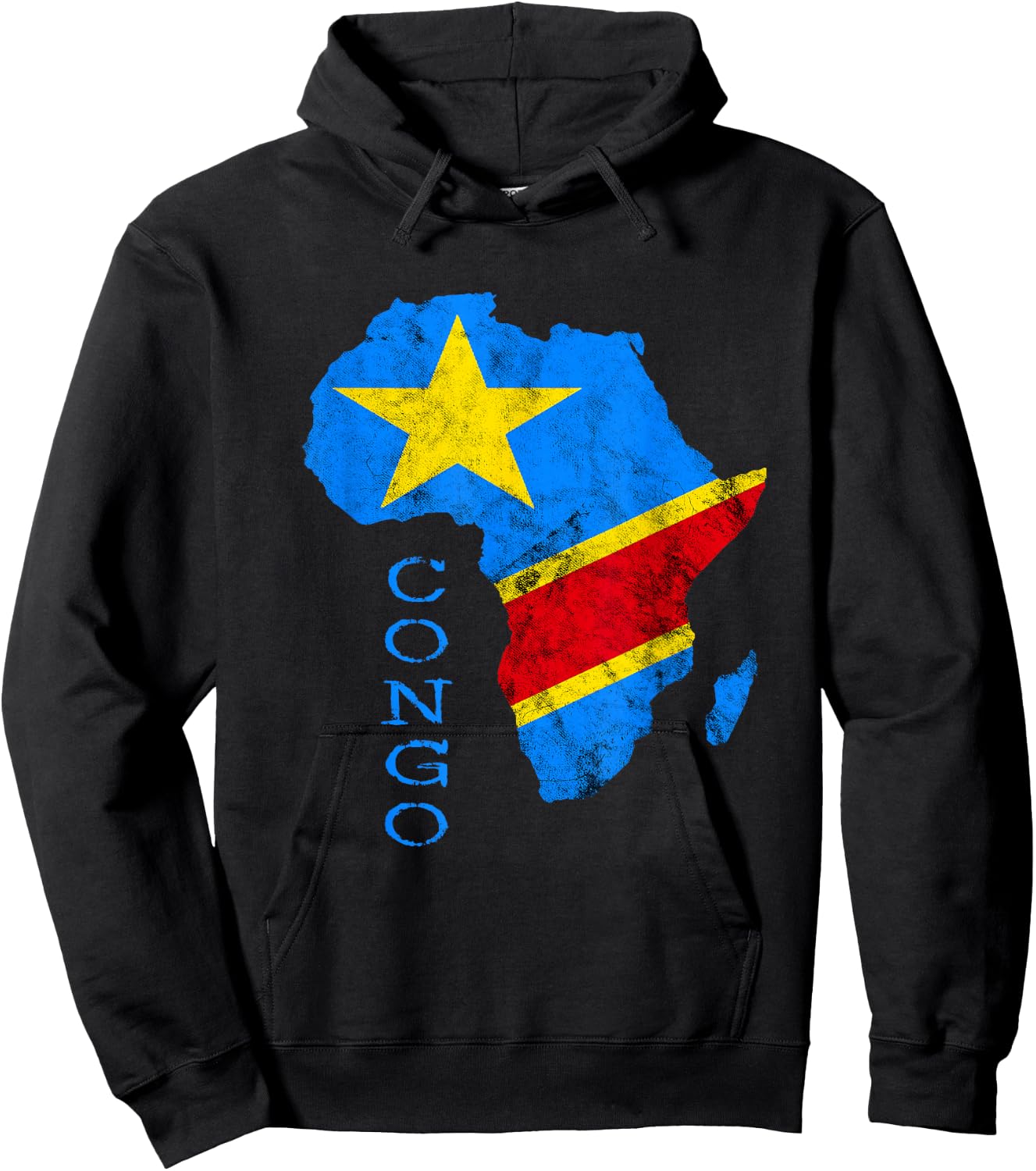 Congo Africa Map Congolese Flag African Roots DRC Pride Hoodie - Hoodie | Black