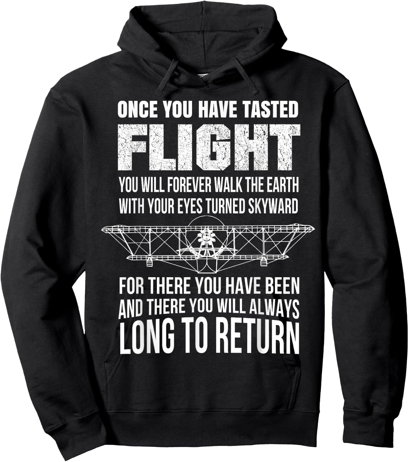 Once You Have Tasted Flight Da Vinci Aviation Quote Hoodie - Hoodie | Black