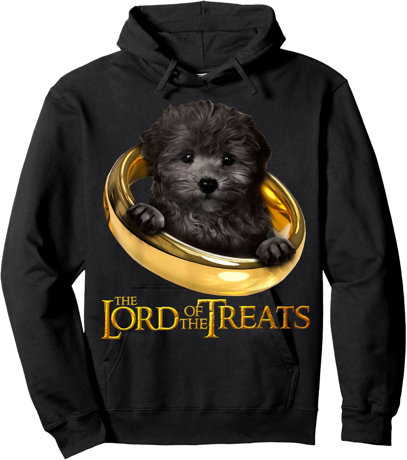 Lord of the Treats - Cute Black Maltipoo Puppy Hoodie - Hoodie | Black