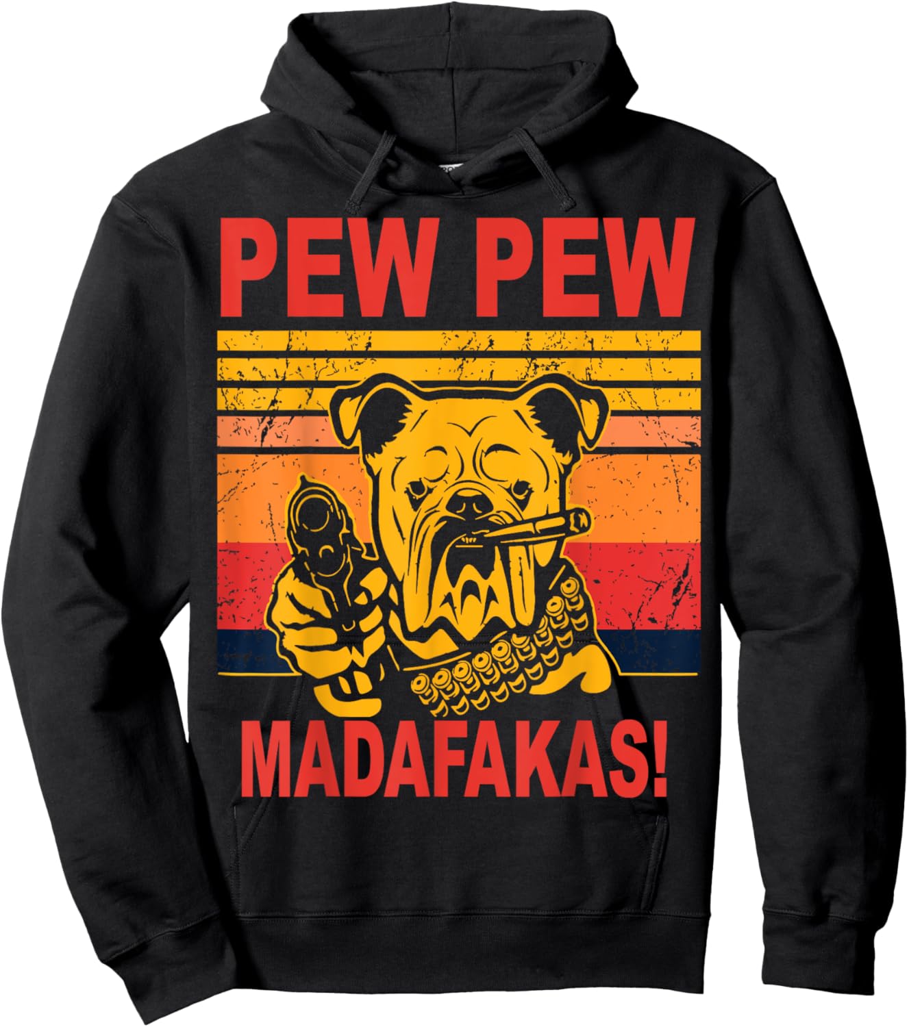Pew Pew Madafakas Novelty Funny Dog Vintage Humor Gift Women Hoodie - Hoodie | Black