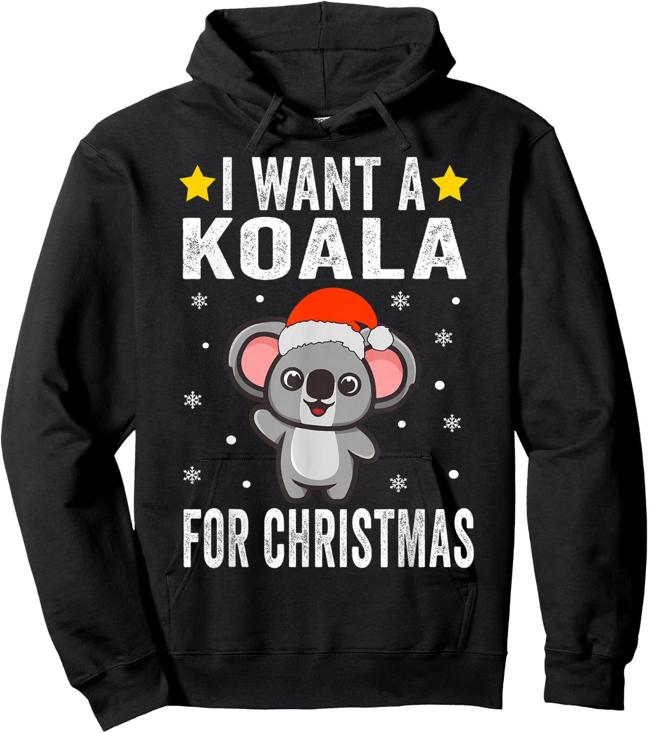 I Want A Koala For Christmas Koala Shirt Boys Girls Pajamas Hoodie - Hoodie | Black