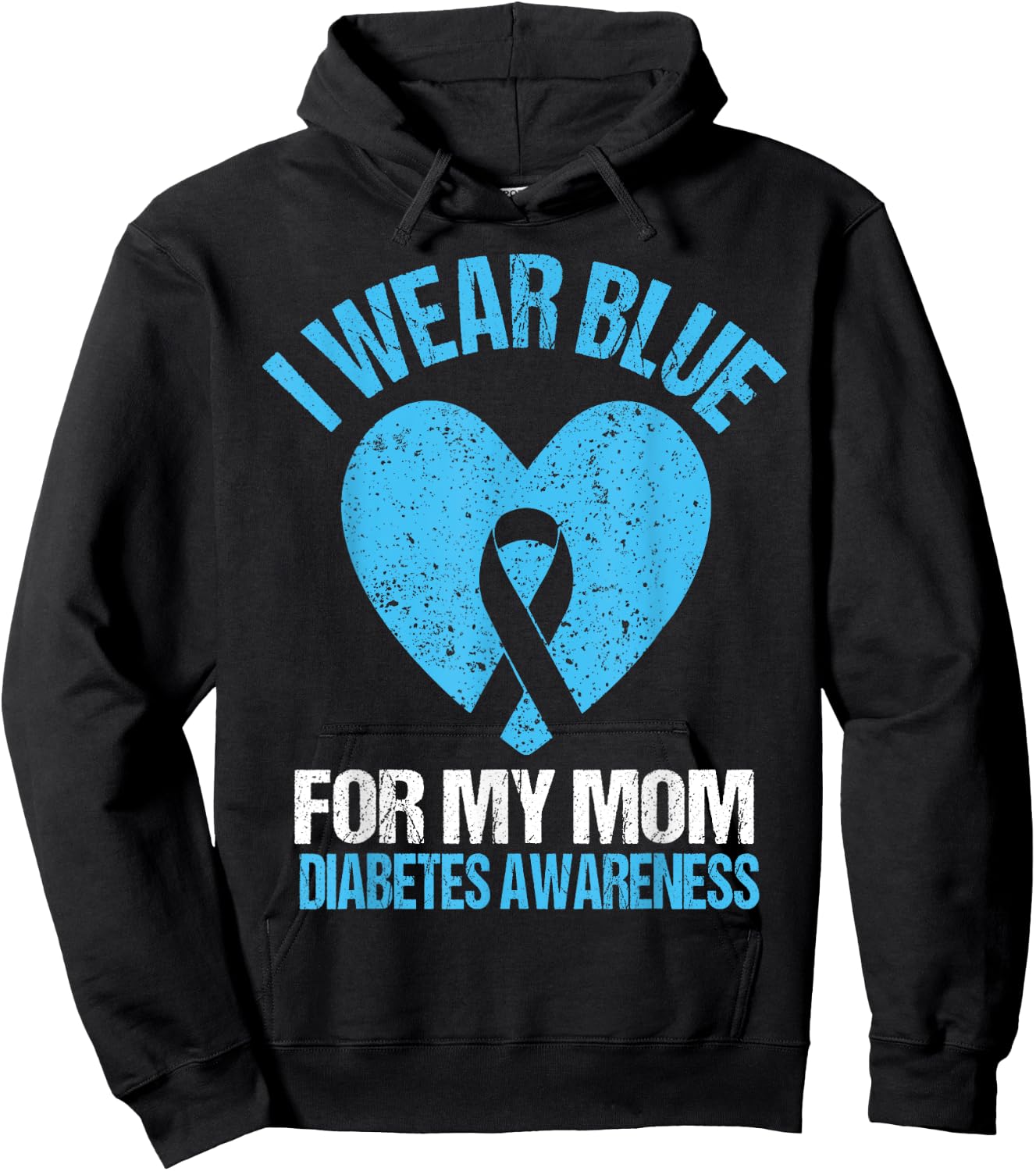 I Wear Blue For My Mom Diabetes Awareness Shirt Kids Toddler Hoodie - Hoodie | Black