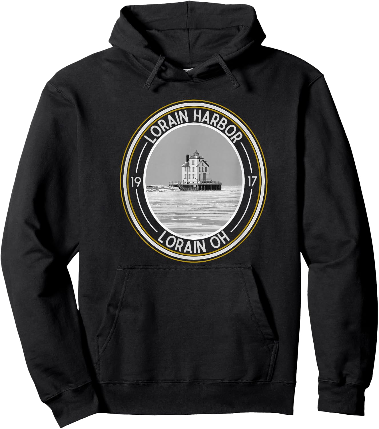 Lorain Harbor Lighthouse Ohio Hoodie - Hoodie | Black