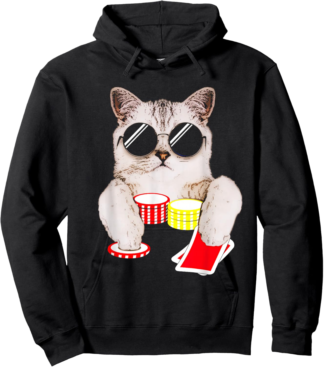 Texas Holdem Poker Cat Hoodie - Hoodie | Black