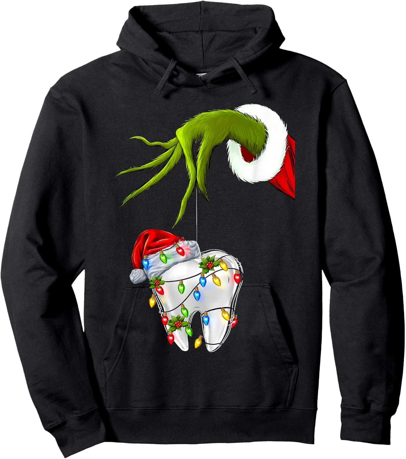 Tooth Dentist Dental Assistant Teeth Christmas Xmas Holiday Hoodie - Hoodie | Black