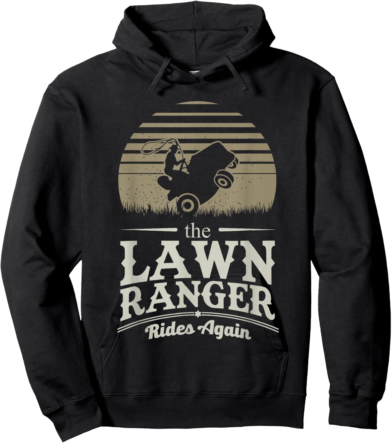 Lawn Ranger Grass Lawn Mower Lone Pun Landscaper Gift Hoodie - Hoodie | Black
