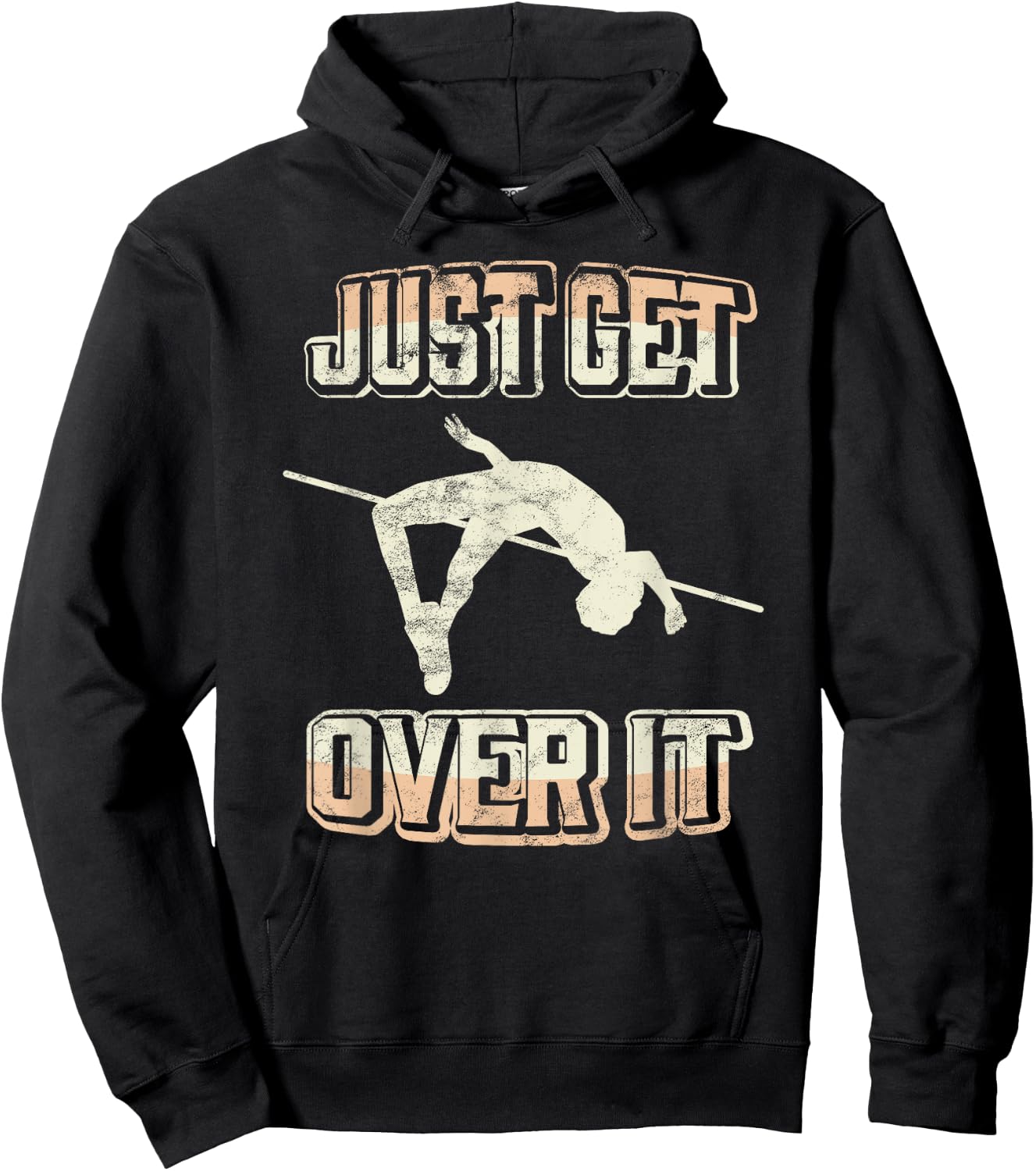 High Jump Just Get Over It - Vintage Retro Track And Field Hoodie - Hoodie | Black