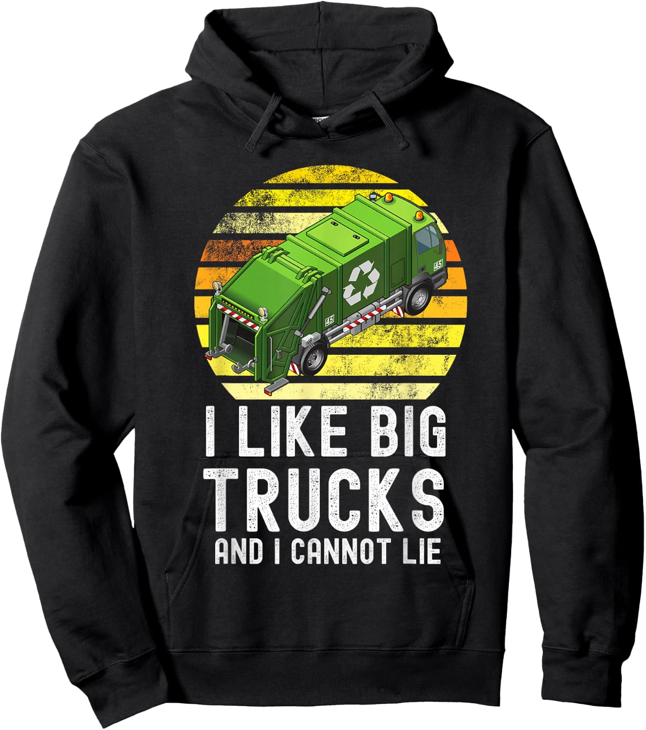 I Like Big Trucks and I Cannot Lie Trash Truck Kids Toddler Hoodie - Hoodie | Black