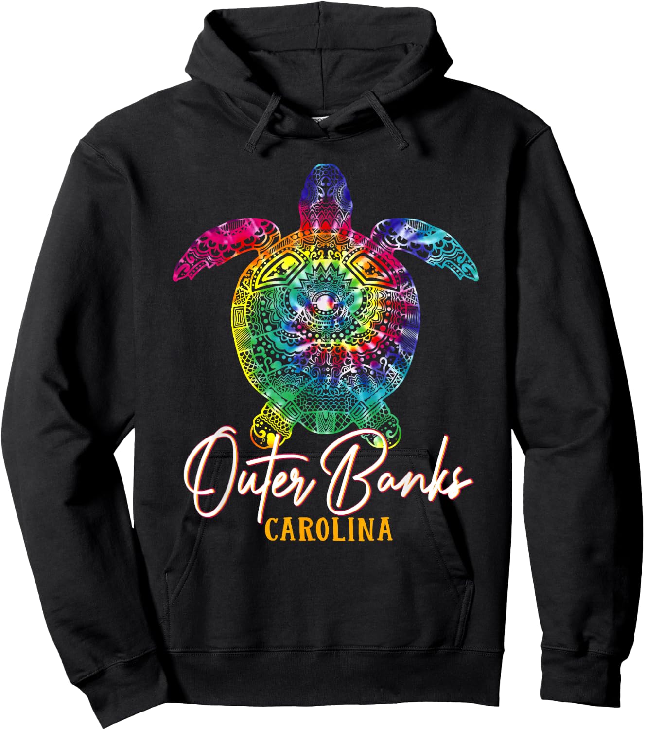 Outer Banks Tie Dye Sea Turtle Carolina Family Vacation Hoodie - Hoodie | Black