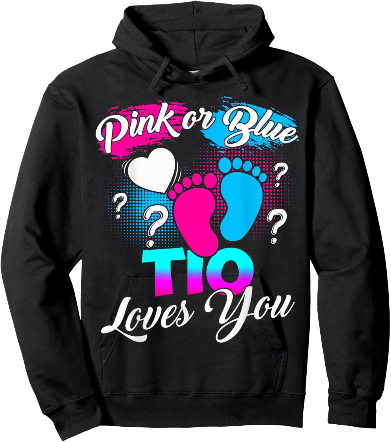 Gender Reveal Pink Or Blue Tio Loves You Hoodie - Hoodie | Black