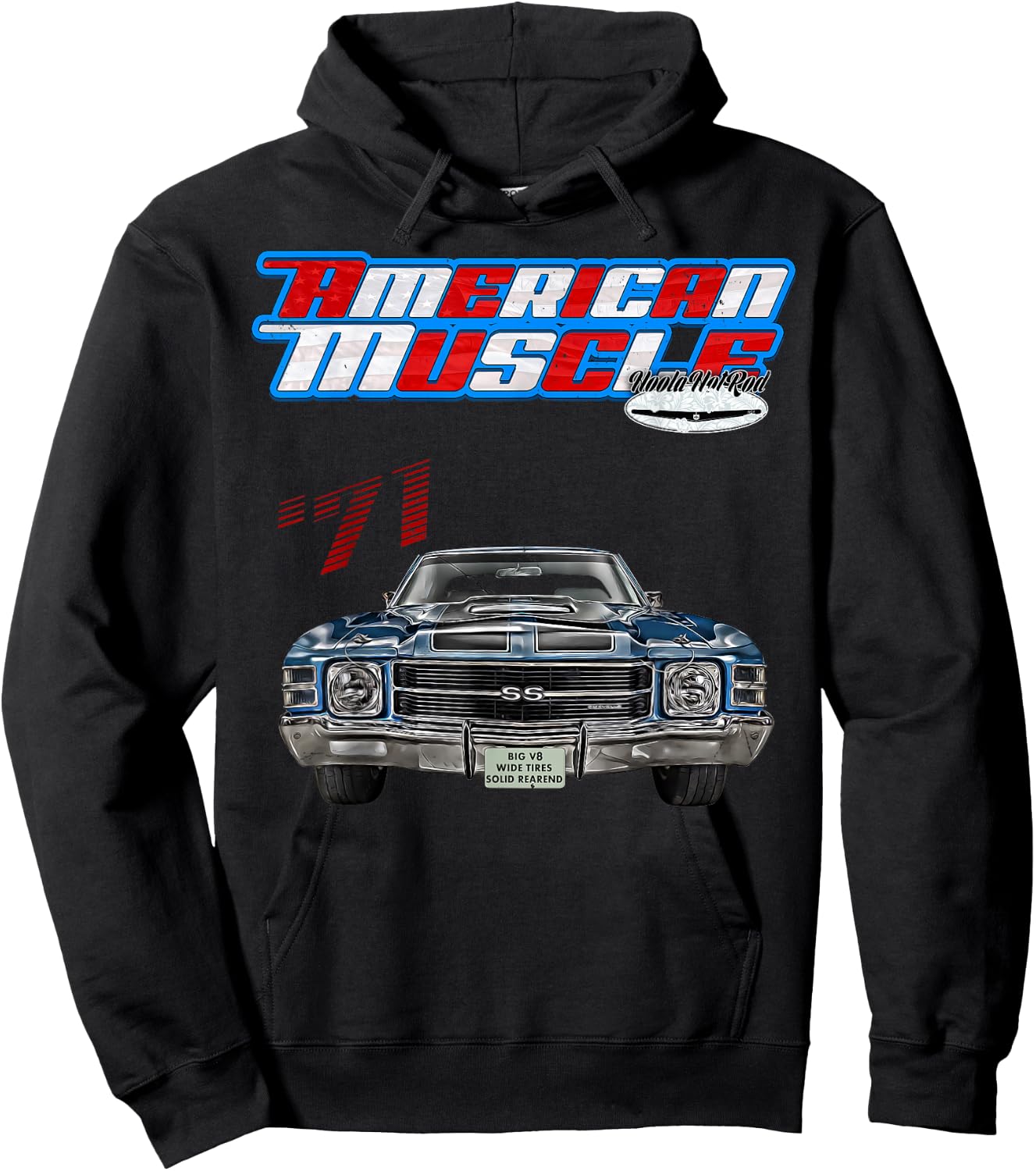 1971 Chevelle,Muscle Car,SS454,SS427,SS396,Hotrod,drag race Hoodie - Hoodie | Black