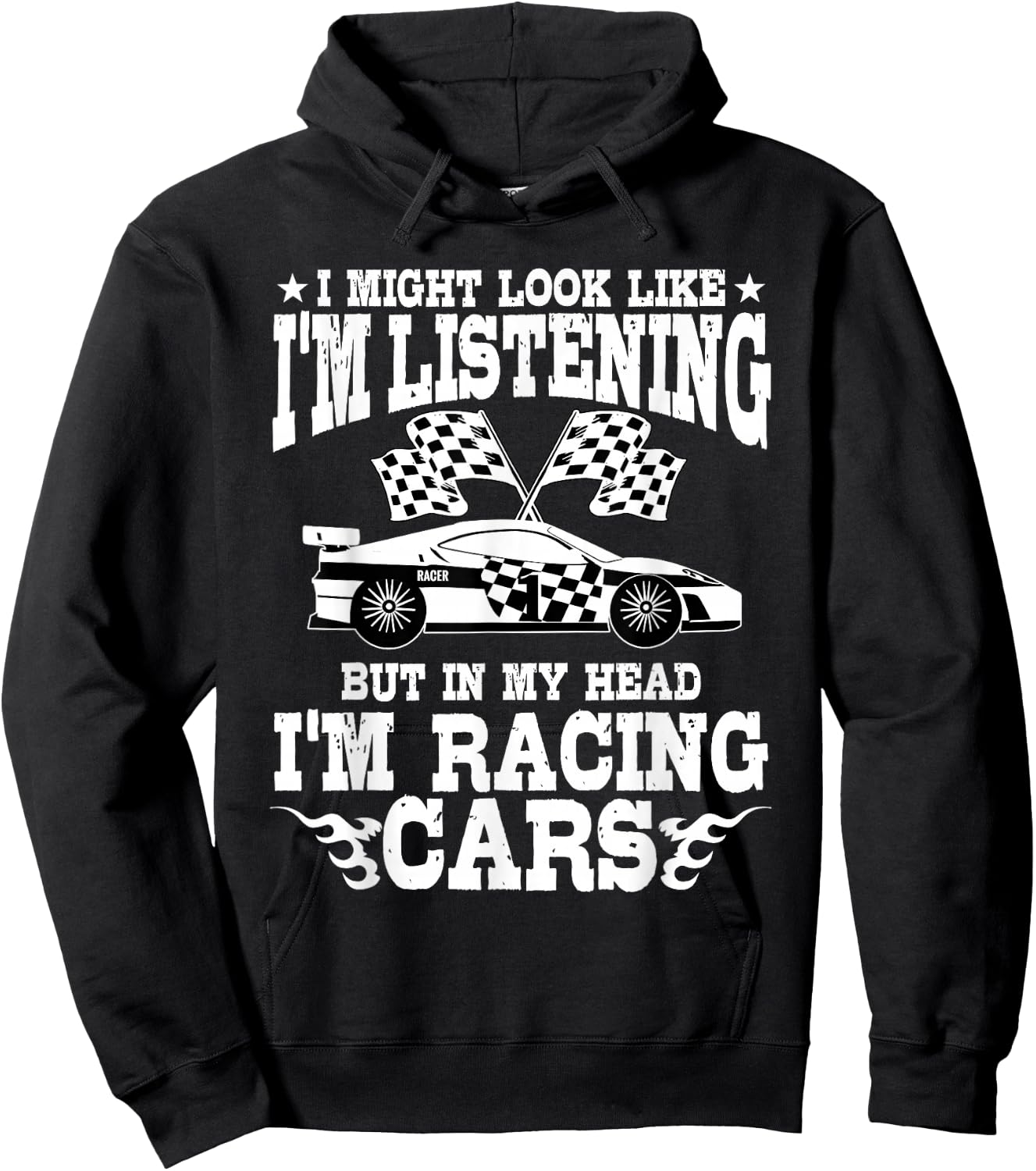 Racer Race Fast Cars Track Racetrack Racing Racers Raceday Hoodie - Hoodie | Black