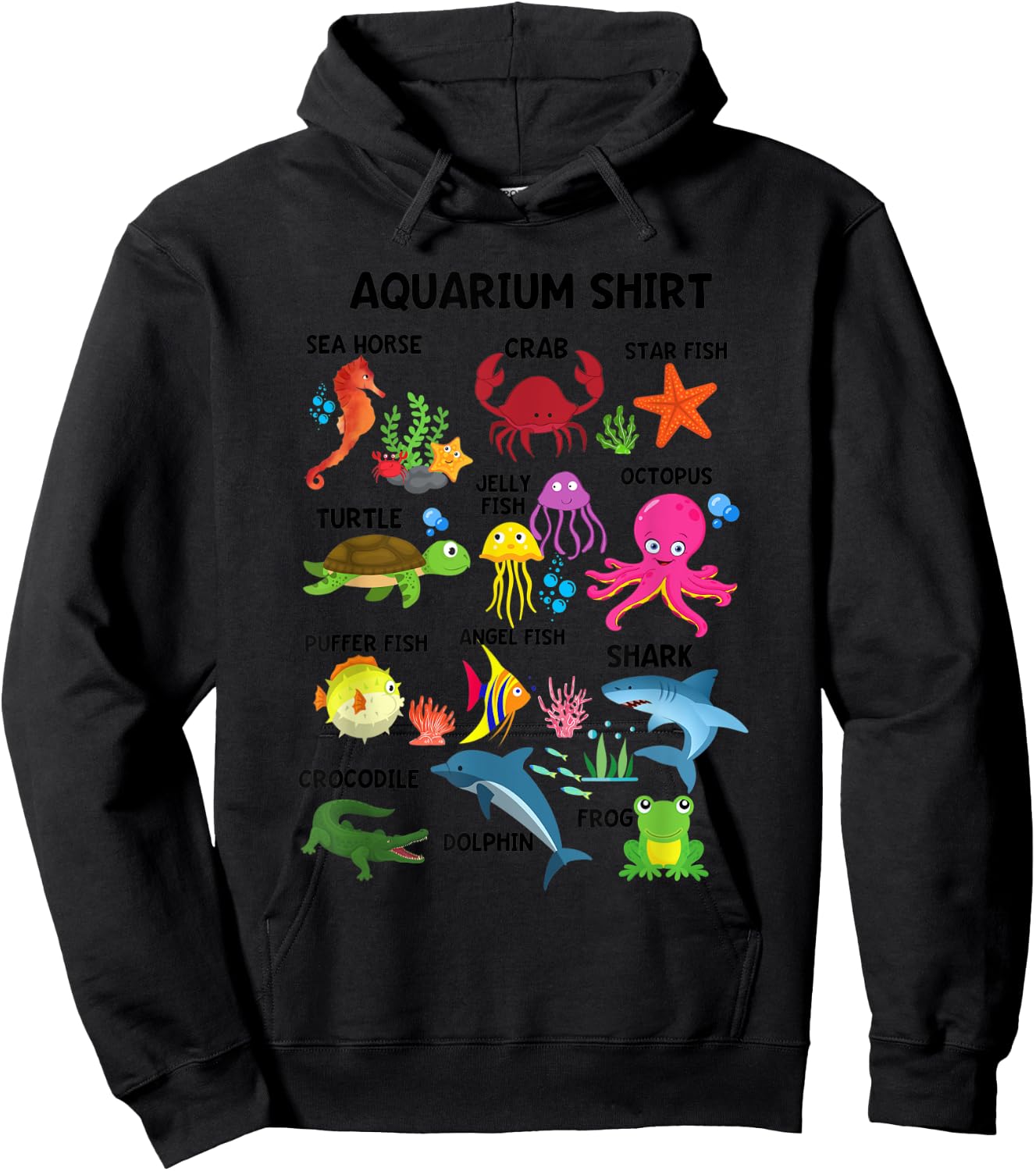 Aquarium Shirt Sea Life Animals A Day At The Aquarium Party Hoodie - Hoodie | Black