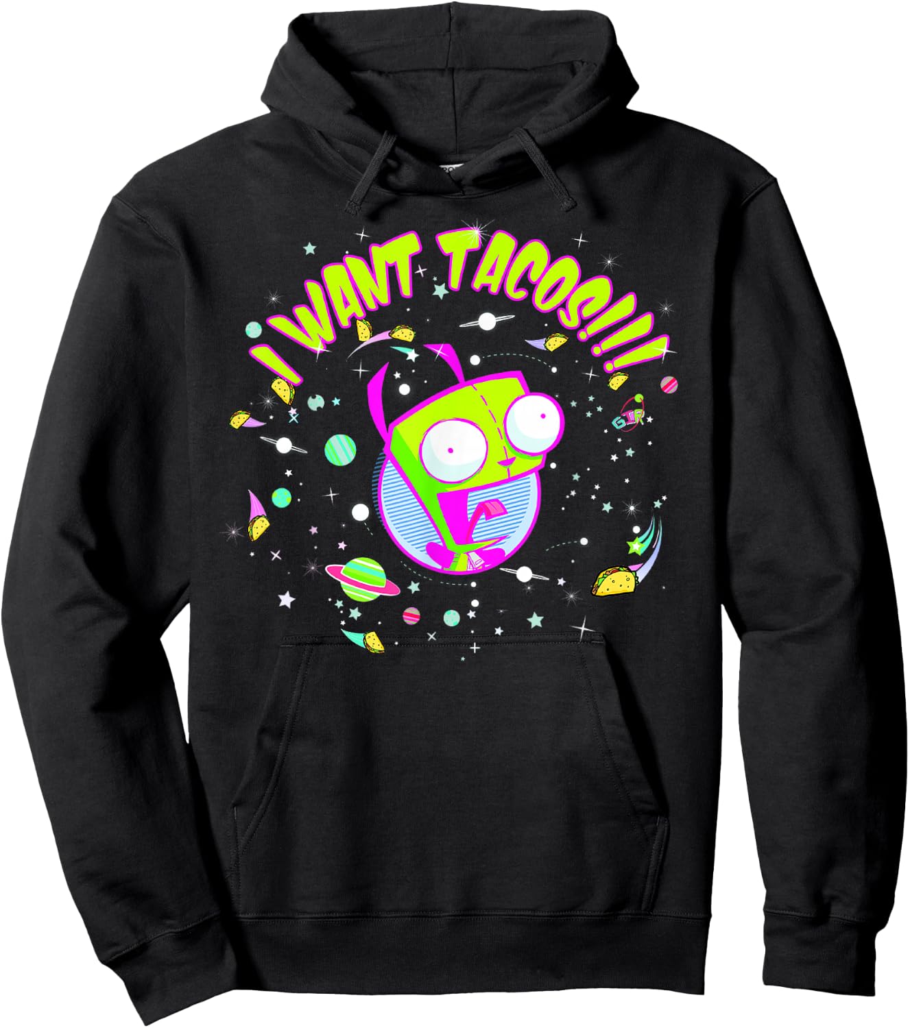 Invader Zim Gir I Want Tacos Space Hoodie - Hoodie | Black