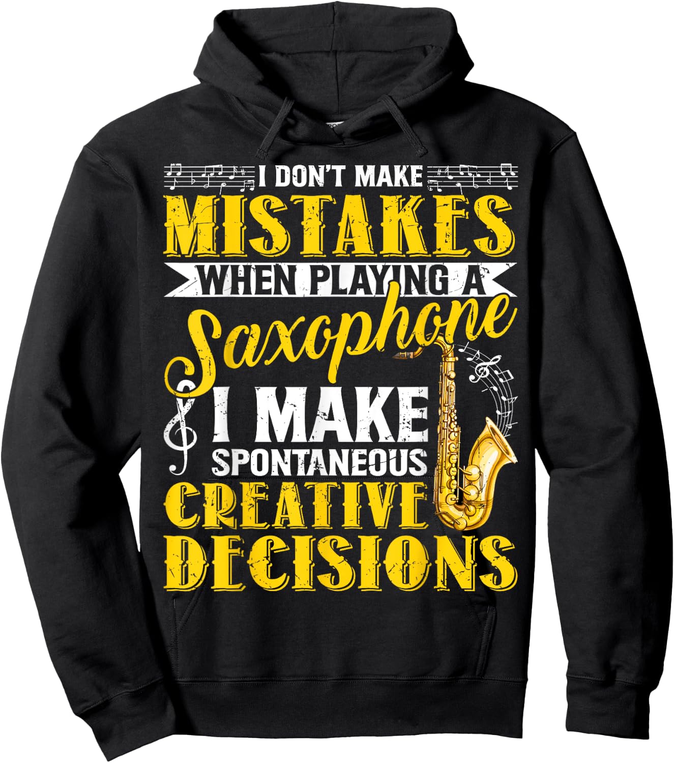 Funny Tenor Saxophone Gift Men Women Boys Girls Sax Players Hoodie - Hoodie | Black