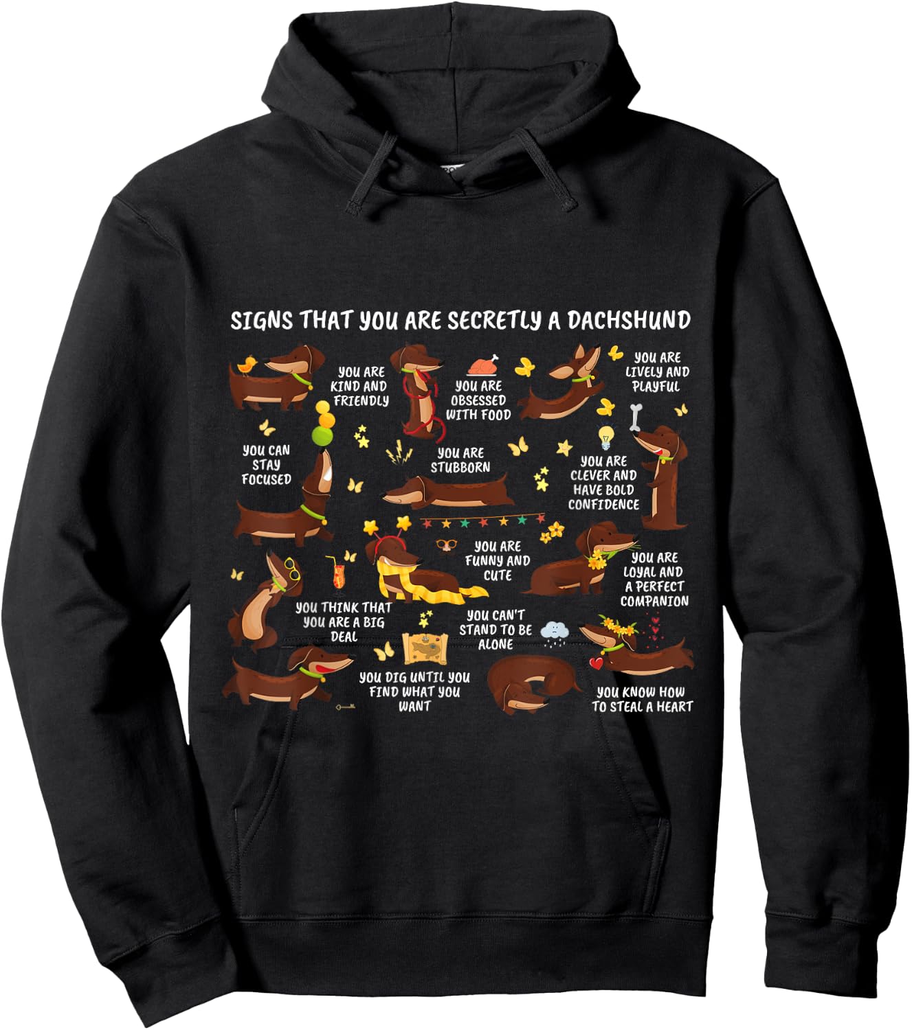 Secretly Dachshund Crazy Dog Lady Sausage Dog Lover Funny Hoodie - Hoodie | Black