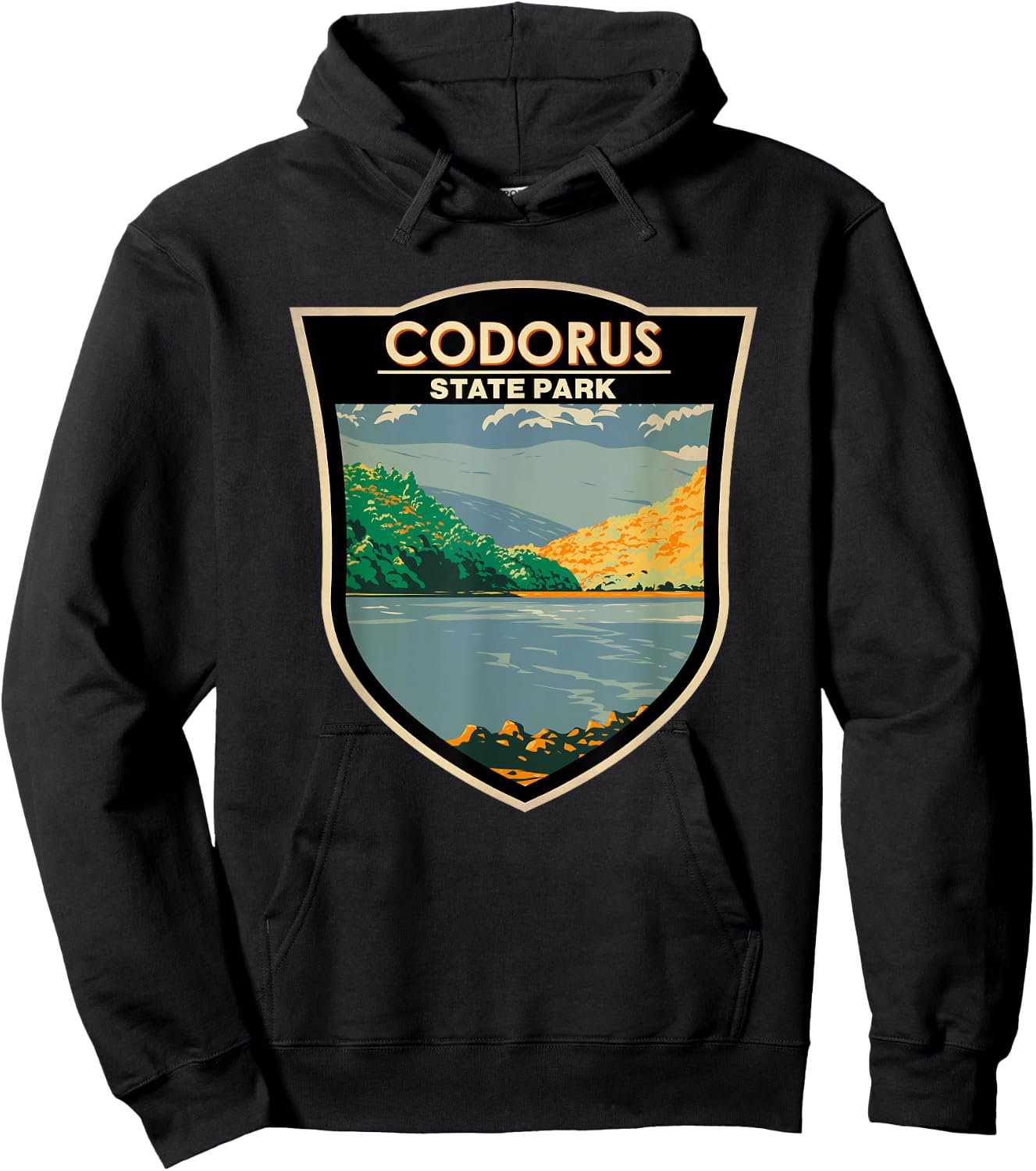 Codorus State Park Pennsylvania Badge Vintage Hoodie - Hoodie | Black
