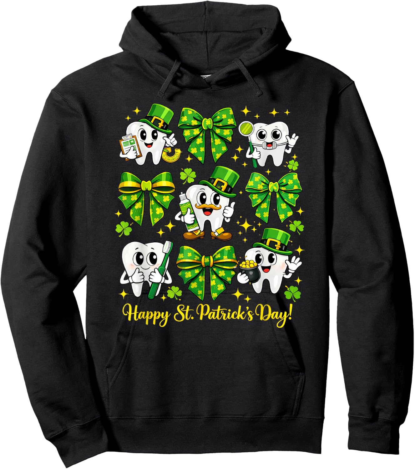 St Patrick Dentist Dental Teeth Hoodie - Hoodie | Black