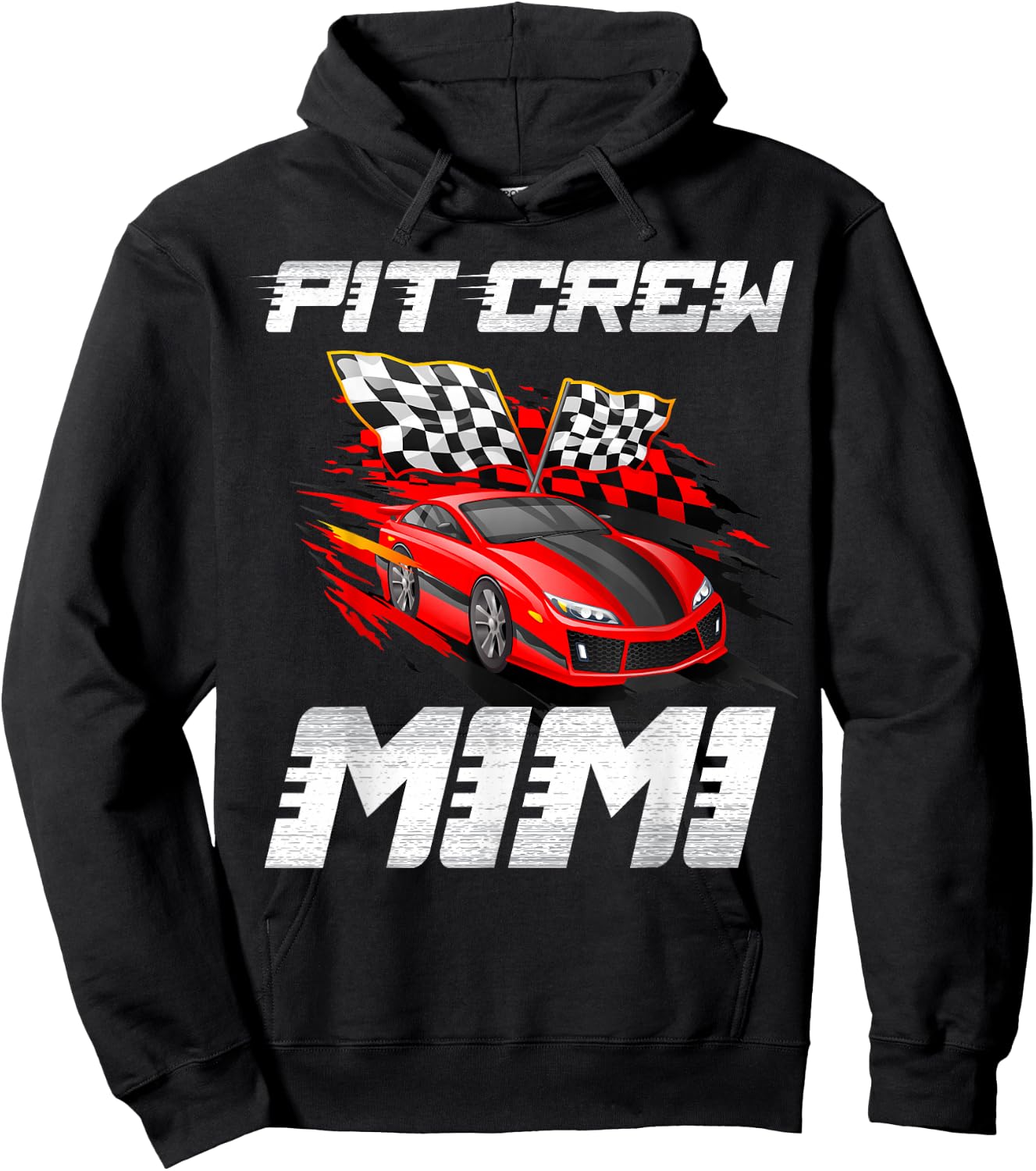 Pit Crew Mimi Race Car Birthday Racing Car Family Hoodie - Hoodie | Black