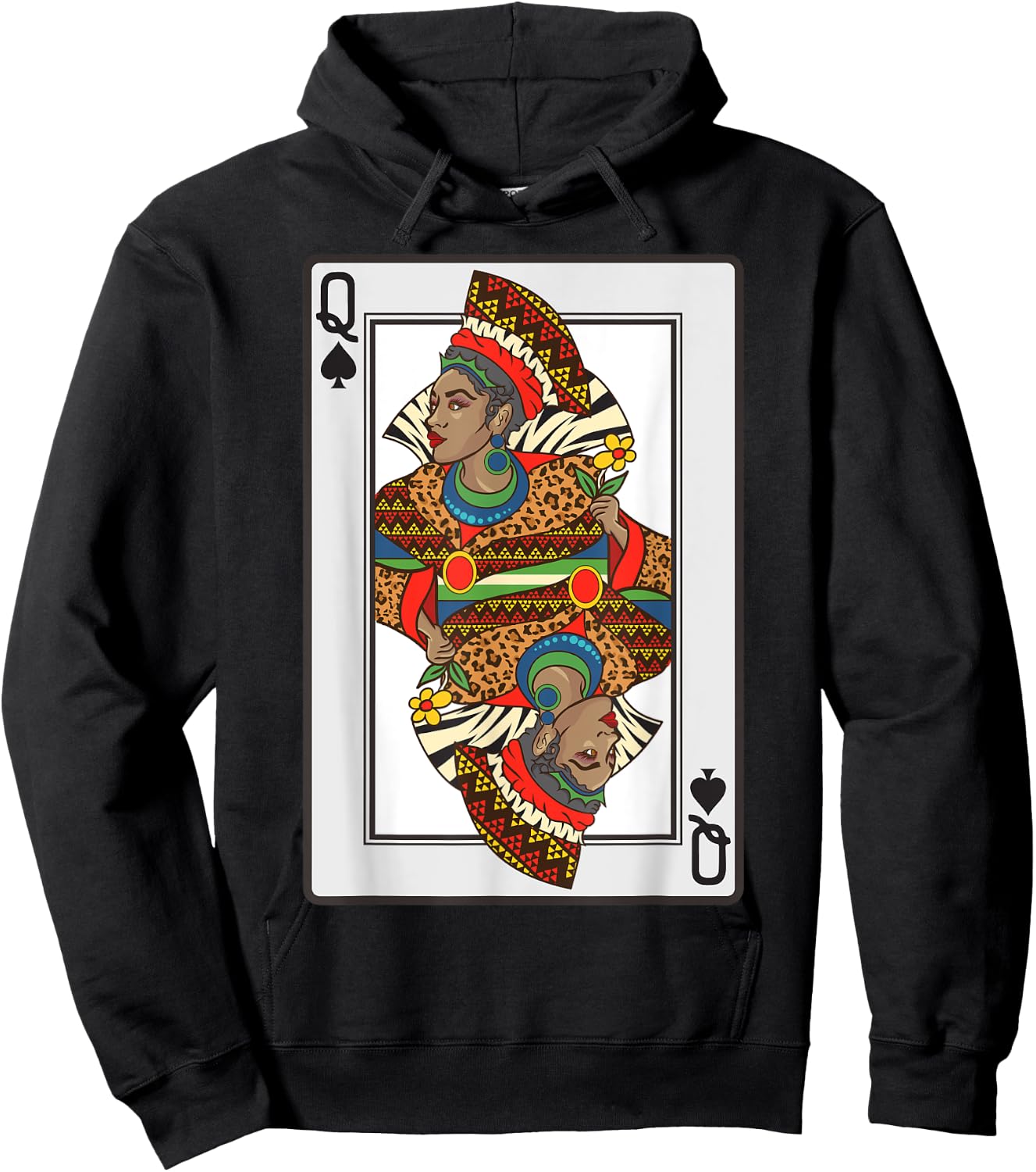 Queen Spades African American Card Halloween Gift Hoodie - Hoodie | Black