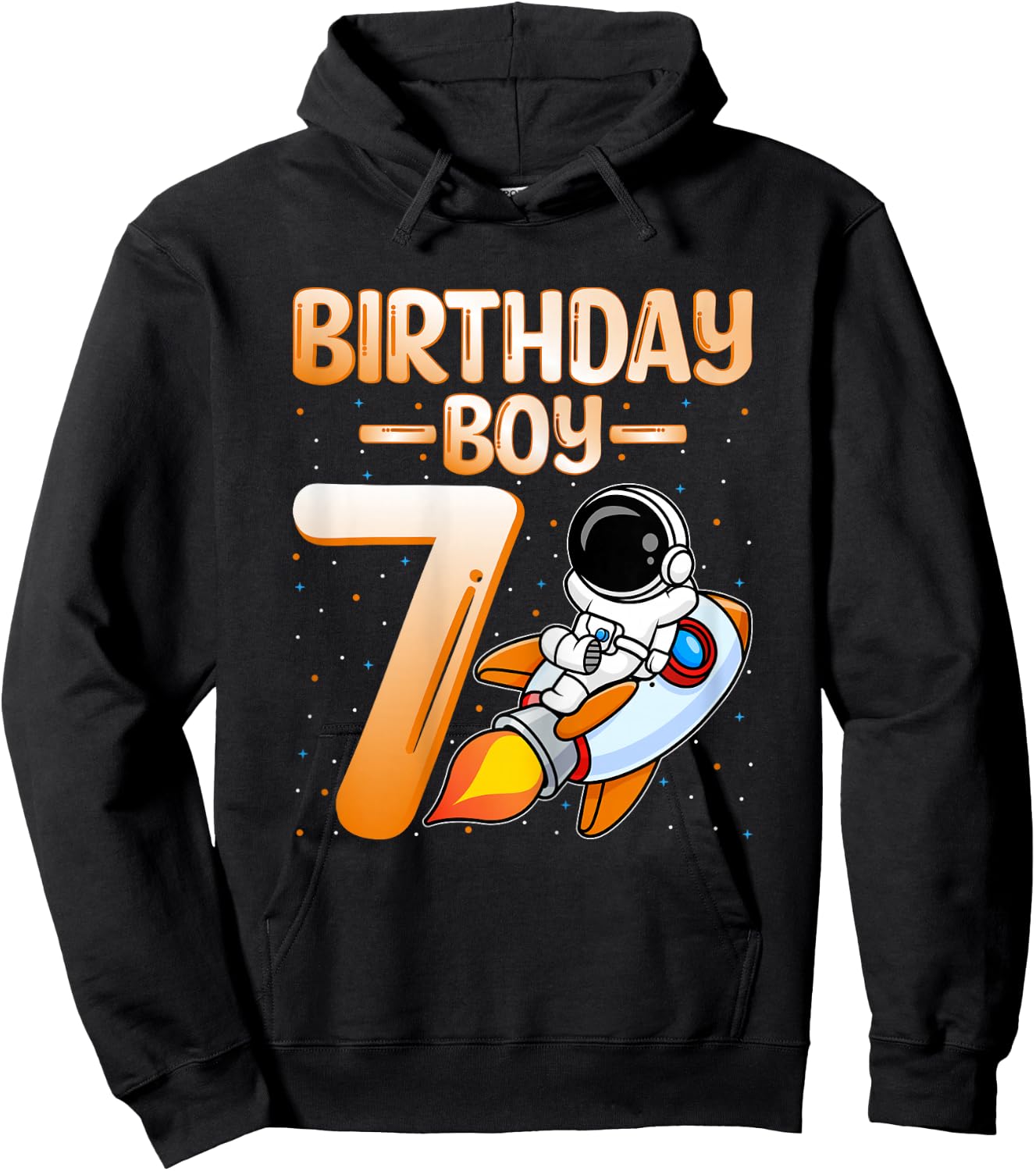 Birthday Boy 7 Years Old Astronaut Space 7th Birthday Party Hoodie - Hoodie | Black