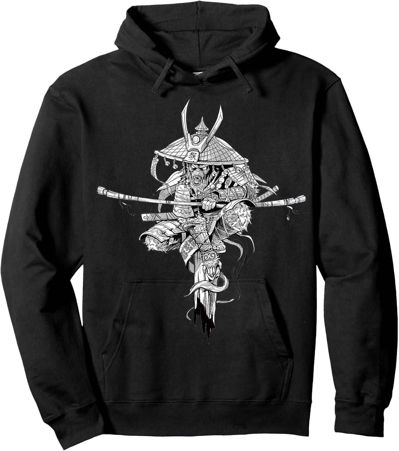 Funny Monkey King Chinese Characters Letters Gift Hoodie - Hoodie | Black