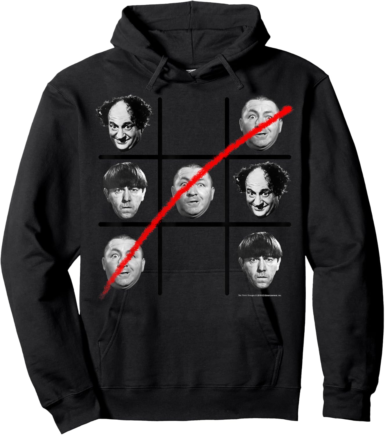 TTS- The Three Stooges Tic Tac Toe Hoodie - Hoodie | Black