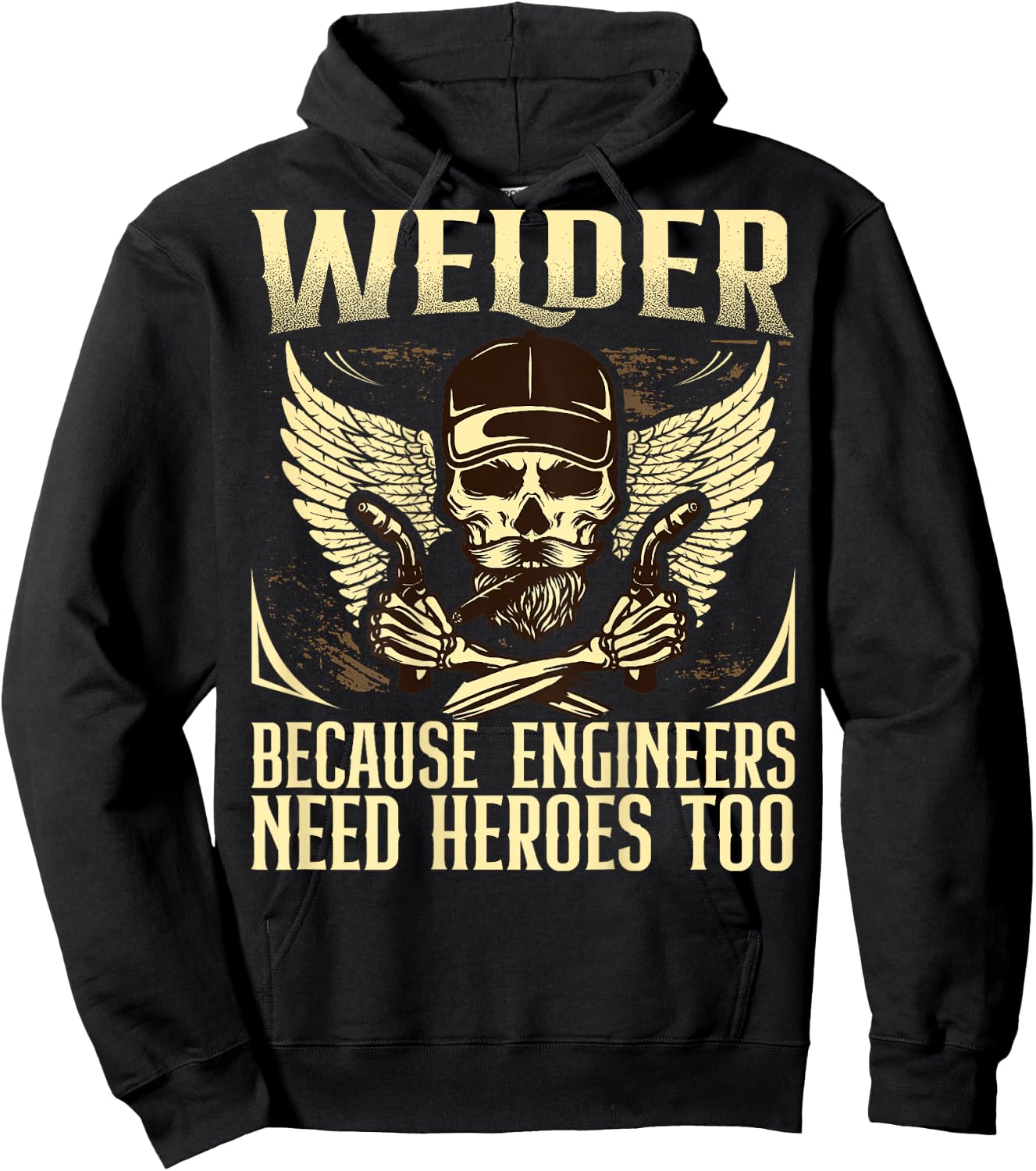 Welder Because Engineers Need Heroes Too Back Welder Hoodie - Hoodie | Black