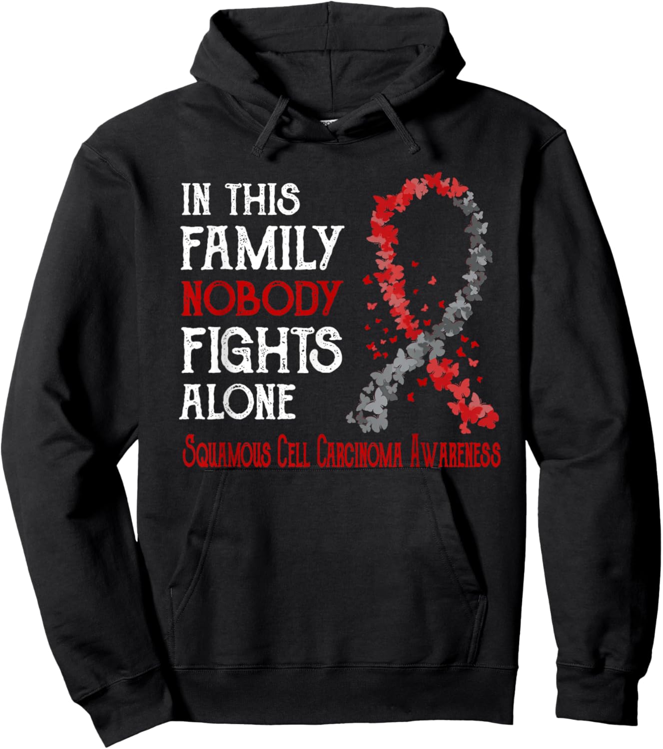 In This Family Nobody Fights Alone Squamous Cell Carcinoma Hoodie - Hoodie | Black
