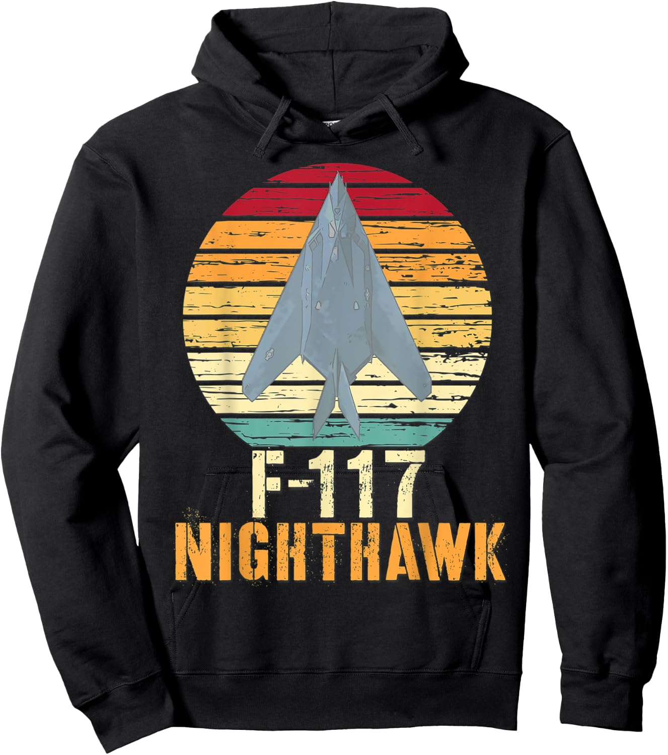 Vintage F-117 Nighthawk Military Aviation Shirt Hoodie - Hoodie | Black