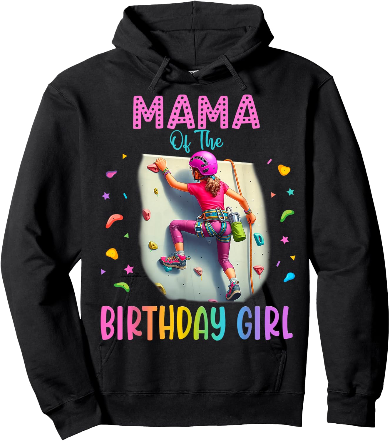 Rock Climbing Indoor Game Birthday Party Girl Matching Group Hoodie - Hoodie | Black