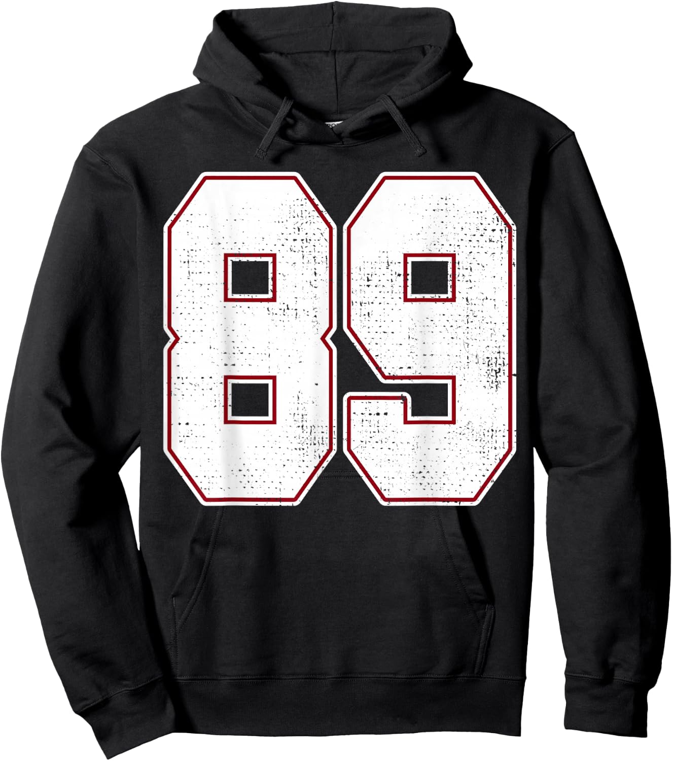 #89 Outline Number 89 Fan Varsity Sports Team Blue Jersey Hoodie - Hoodie | Black