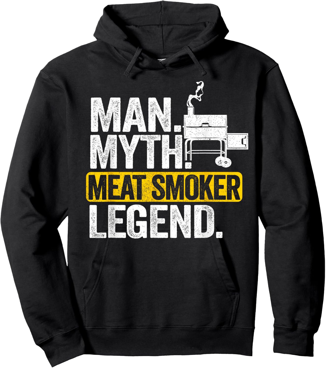 Man Myth Meat Smoker Legend Dad Grillfather BBQ Meat Smoking Hoodie - Hoodie | Black