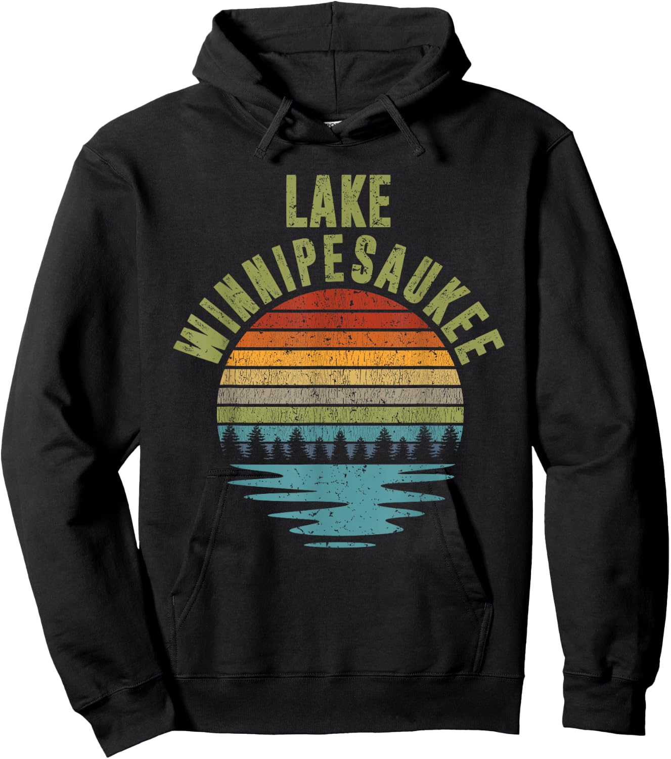 Lake Winnipesaukee Camping Wilderness - Nature Lakes Hoodie - Hoodie | Black