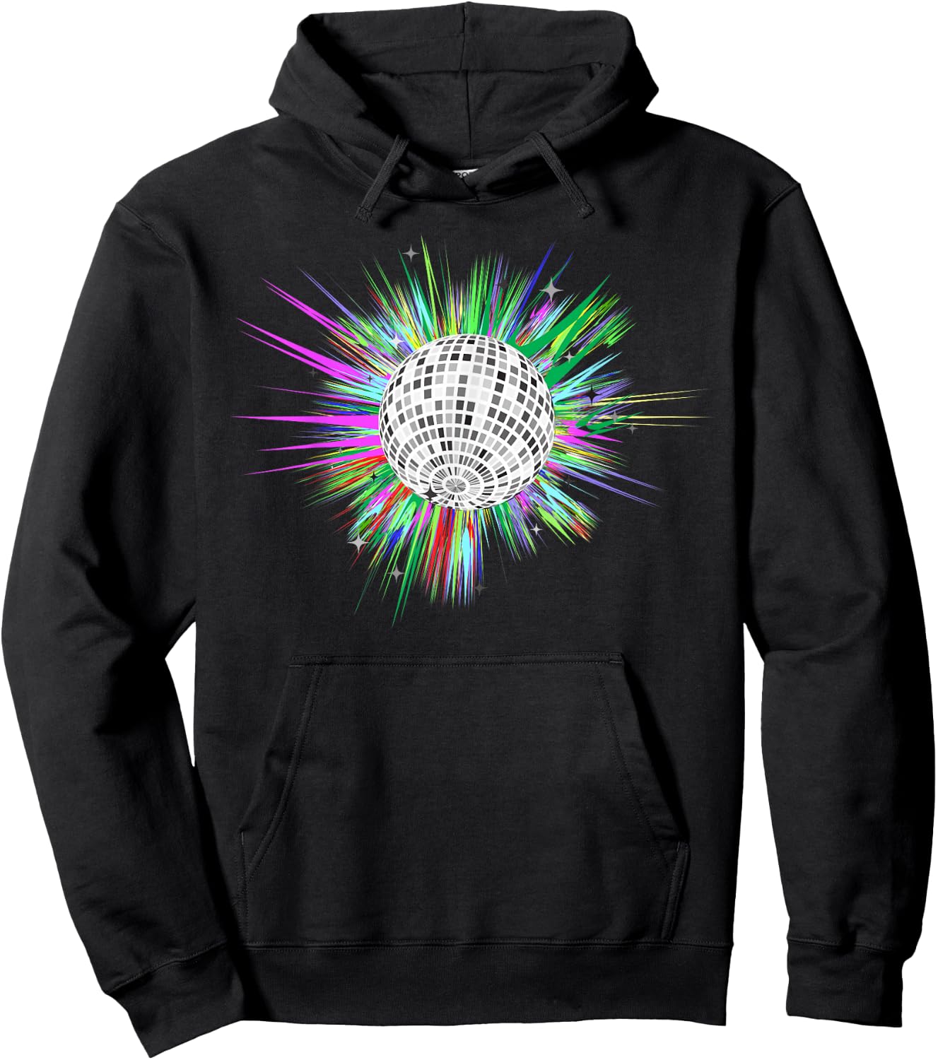 80's and 90's Style Dance Disco Ball Hoodie - Hoodie | Black