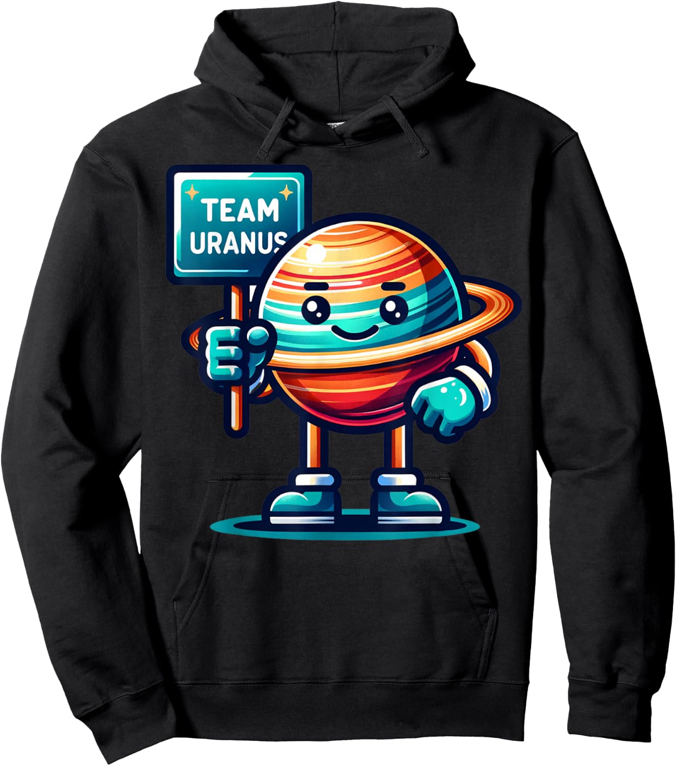 Team Uranus, Planet Mascot, Space Lover, Astronomy Hoodie - Hoodie | Black