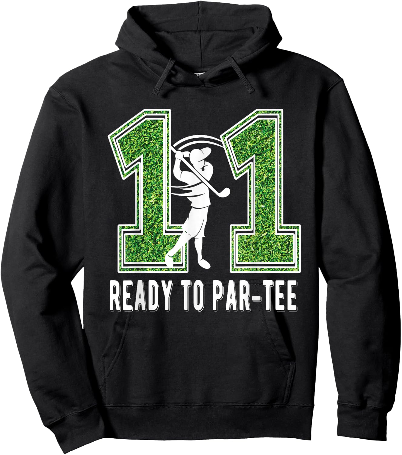 11th Birthday Golfer Boy Eleven Year Old Golf Player Hoodie - Hoodie | Black