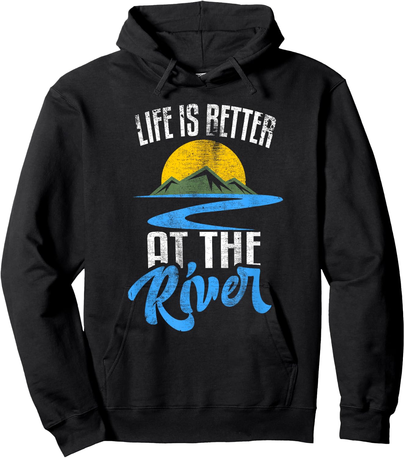 Life is Better at The River Nature Lover Camping Gift Small Hoodie - Hoodie | Black