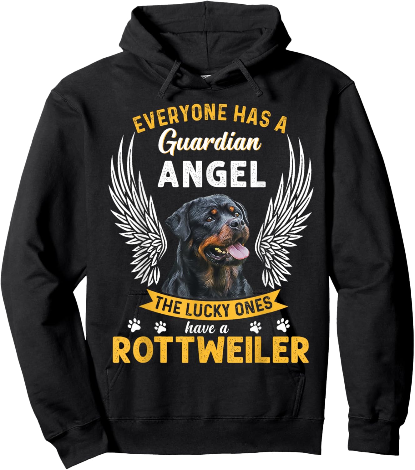 My Rottweiler is A Guardian Angel Gift Who Loves Pets Hoodie - Hoodie | Black