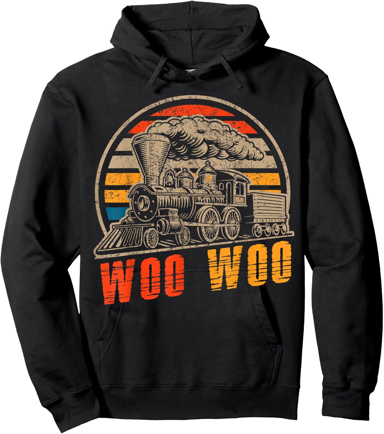 Vintage Trains Woo Woo Retro Vintage Train Hoodie - Hoodie | Black
