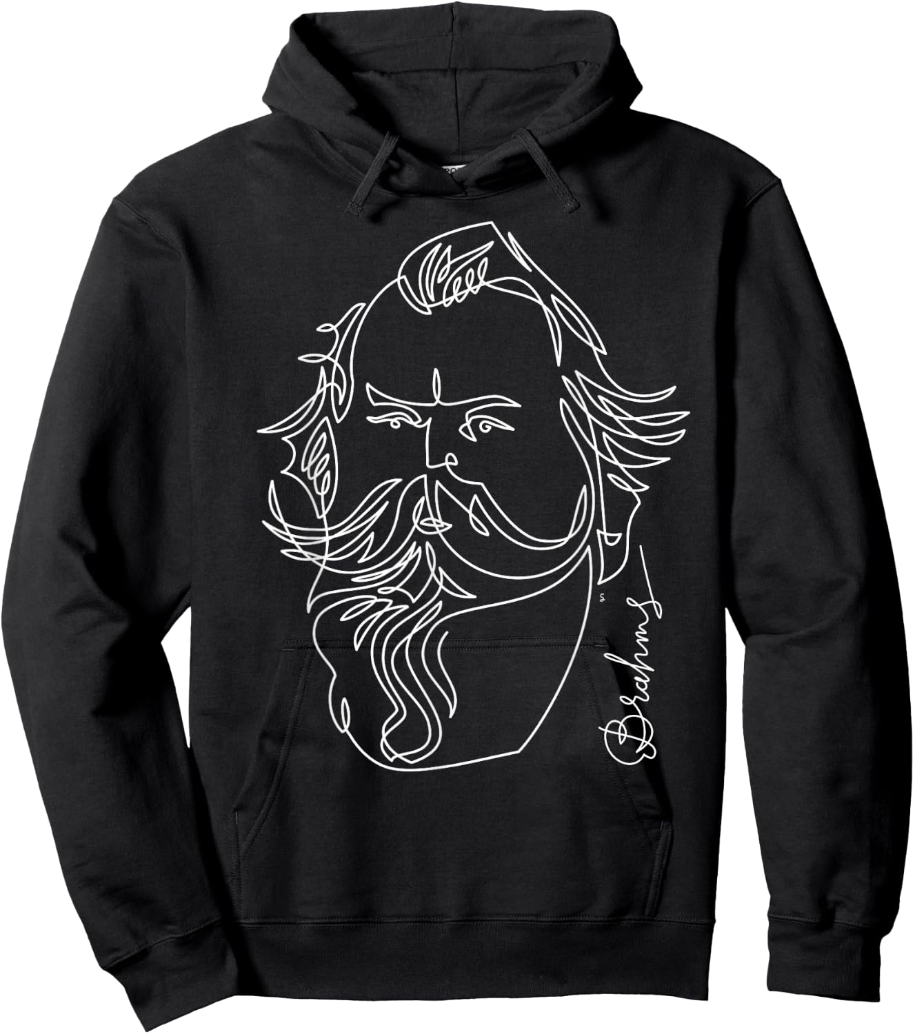 Brahms - Great Composers Classical Portrait Gift Hoodie - Hoodie | Black
