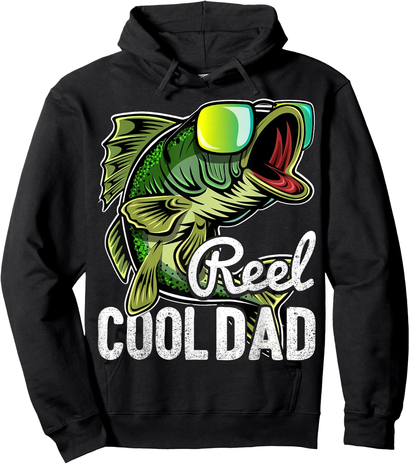 Reel Cool Dad Fishing Sunglasses Funny Father's Day Gift Hoodie - Hoodie | Black