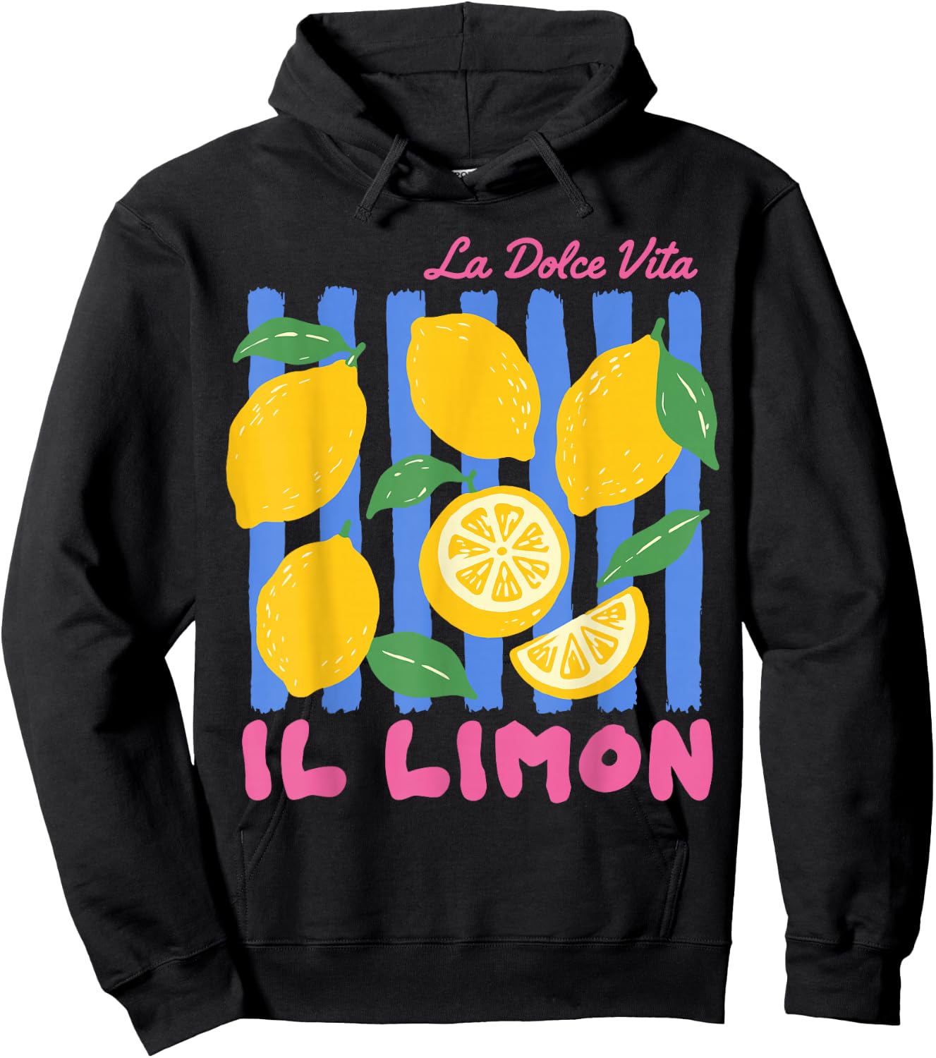 La Dolce Vita Lemon Il Limon Summer Fruit Farmers Market Hoodie - Hoodie | Black