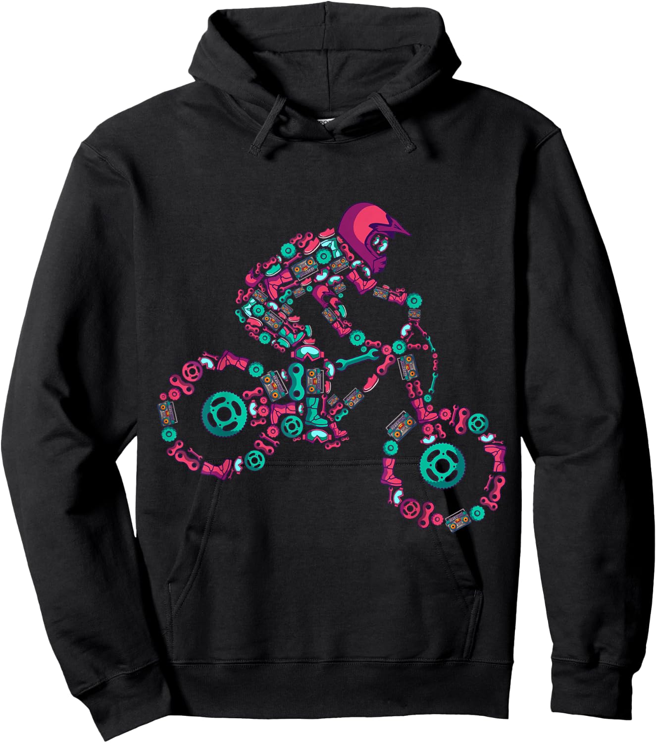 Mountain Bike MTB Downhill Biker Children Boys Hoodie - Hoodie | Black