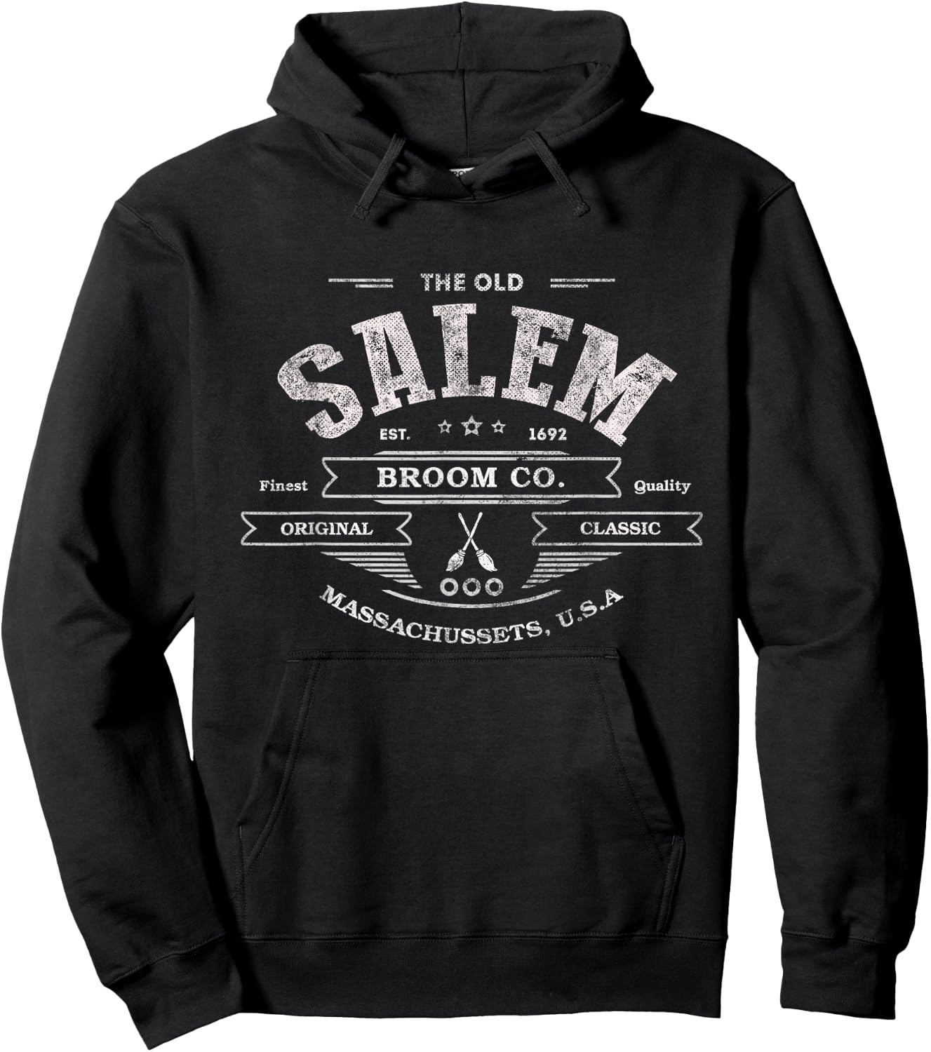 I'm With Witch BROOM CO Witches Company SALEM Brew Factory Hoodie - Hoodie | Black