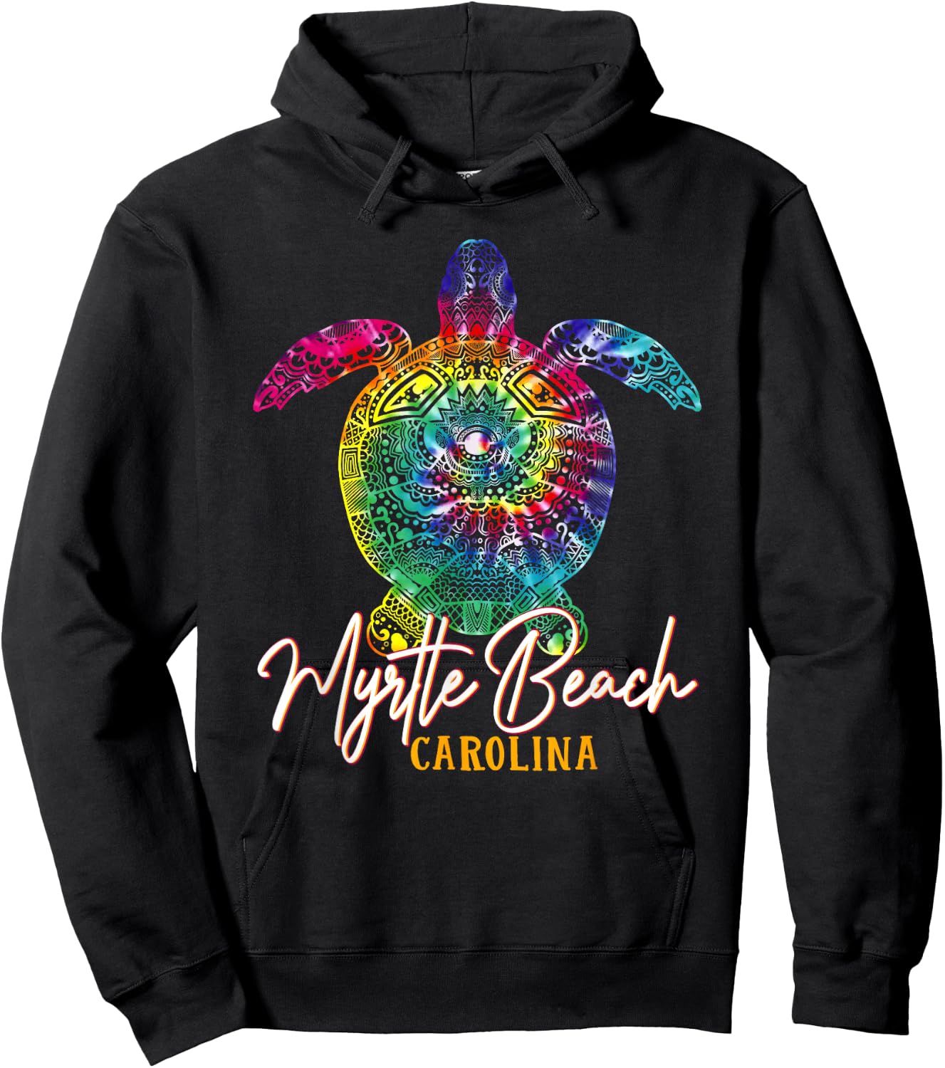 Myrtle Beach Tie Dye Sea Turtle Carolina Family Vacation Hoodie - Hoodie | Black
