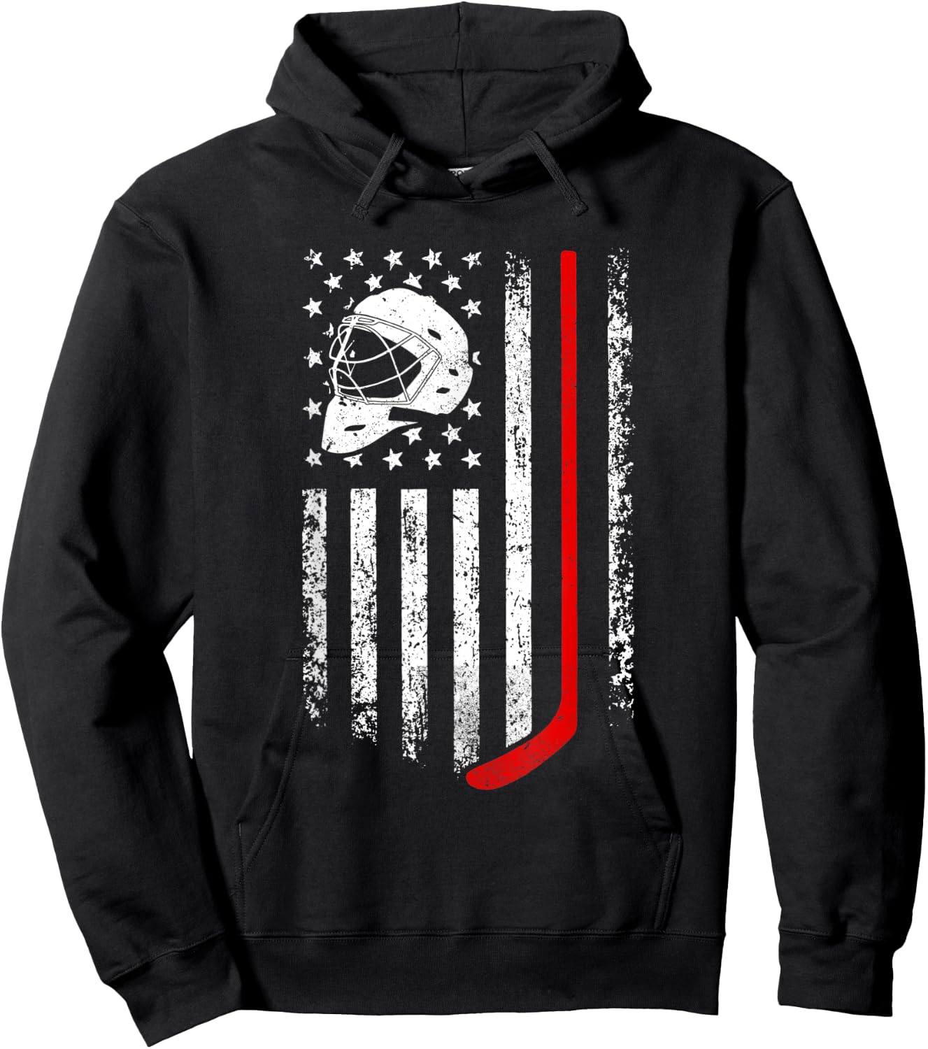 Hockey American Flag Cool Ice Hockey Player Men Women Boys Hoodie - Hoodie | Black